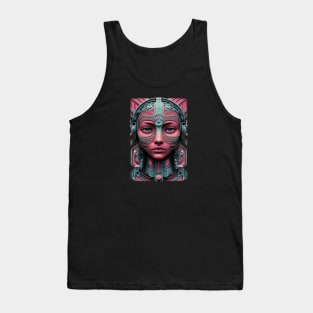 Futurism Dystopian Abstract Modern Portrait Art Tank Top